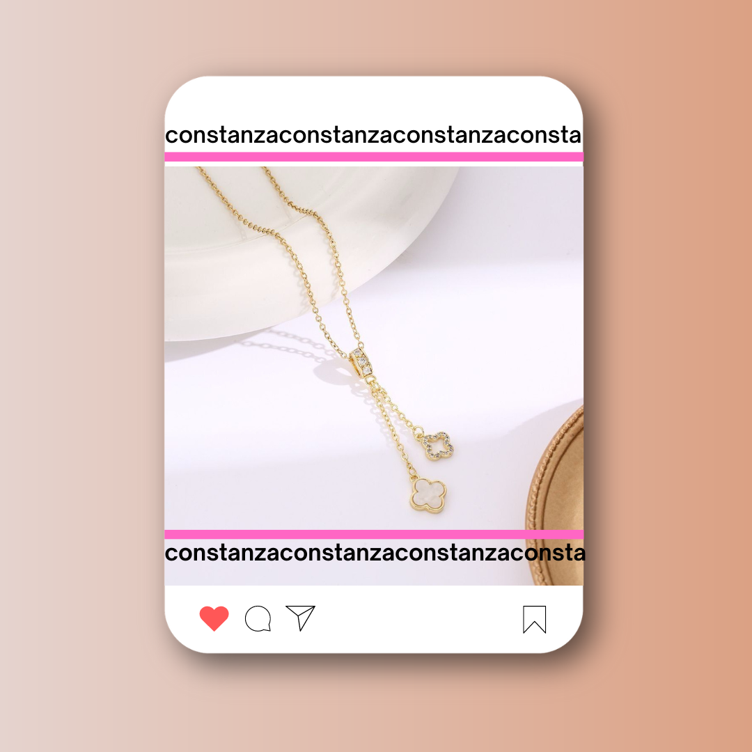 Collar Tréboles White Bling