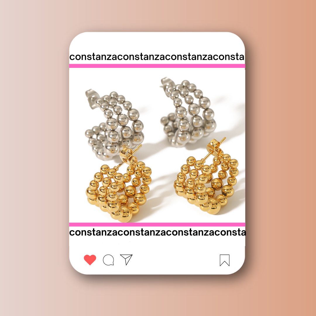 Arracadas Triples Plateadas