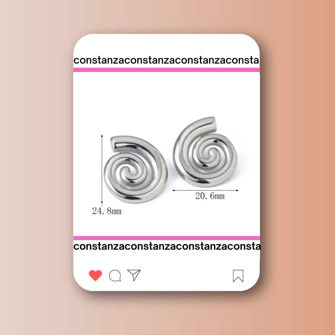 Aretes Chunky Espiral Silver