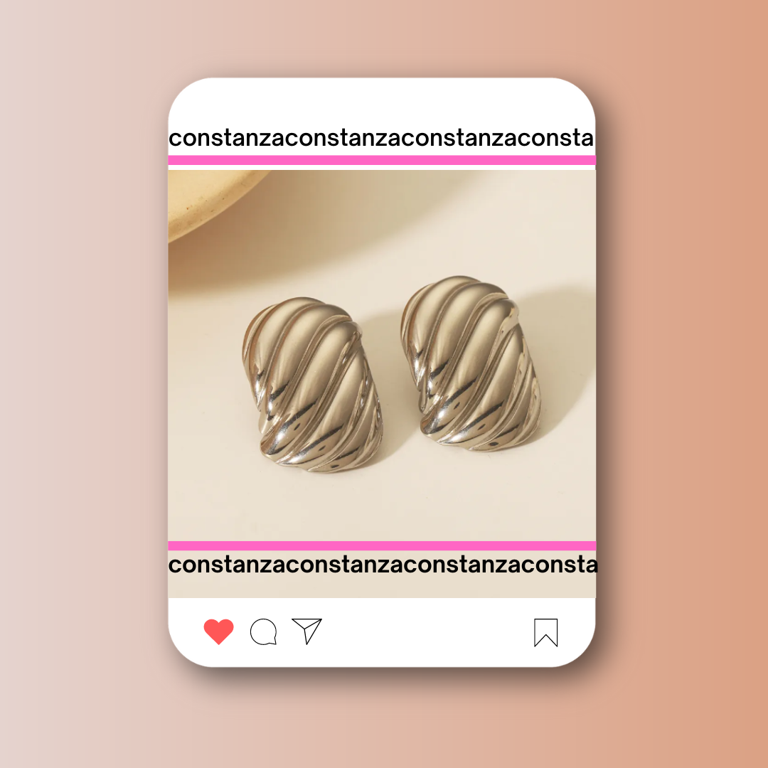Aretes Maxi Chunky Plata