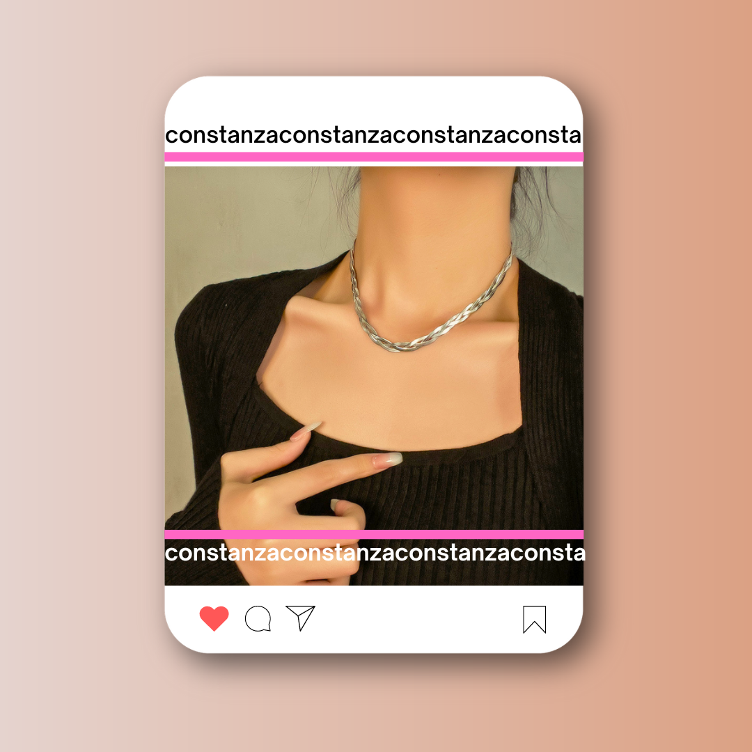 Collar Serpiente Triple Plateada