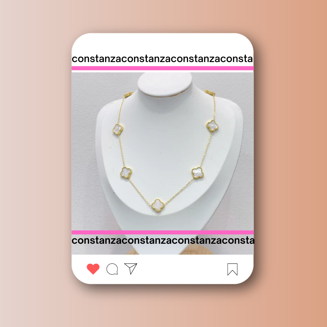 Collar Tréboles Blanco