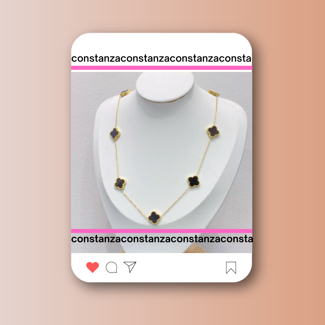 Collar Tréboles Negros