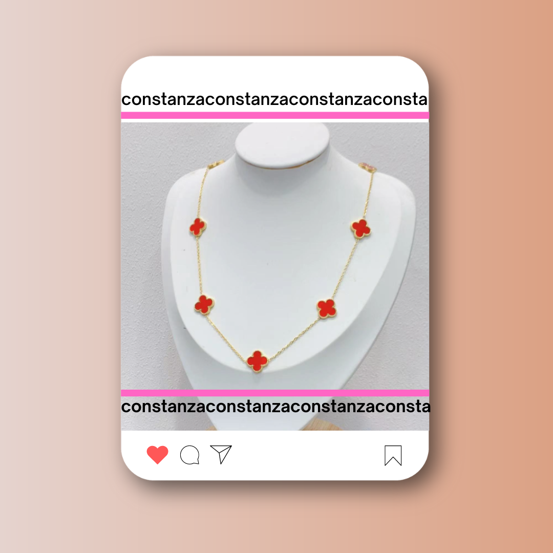 Collar Tréboles Rojos