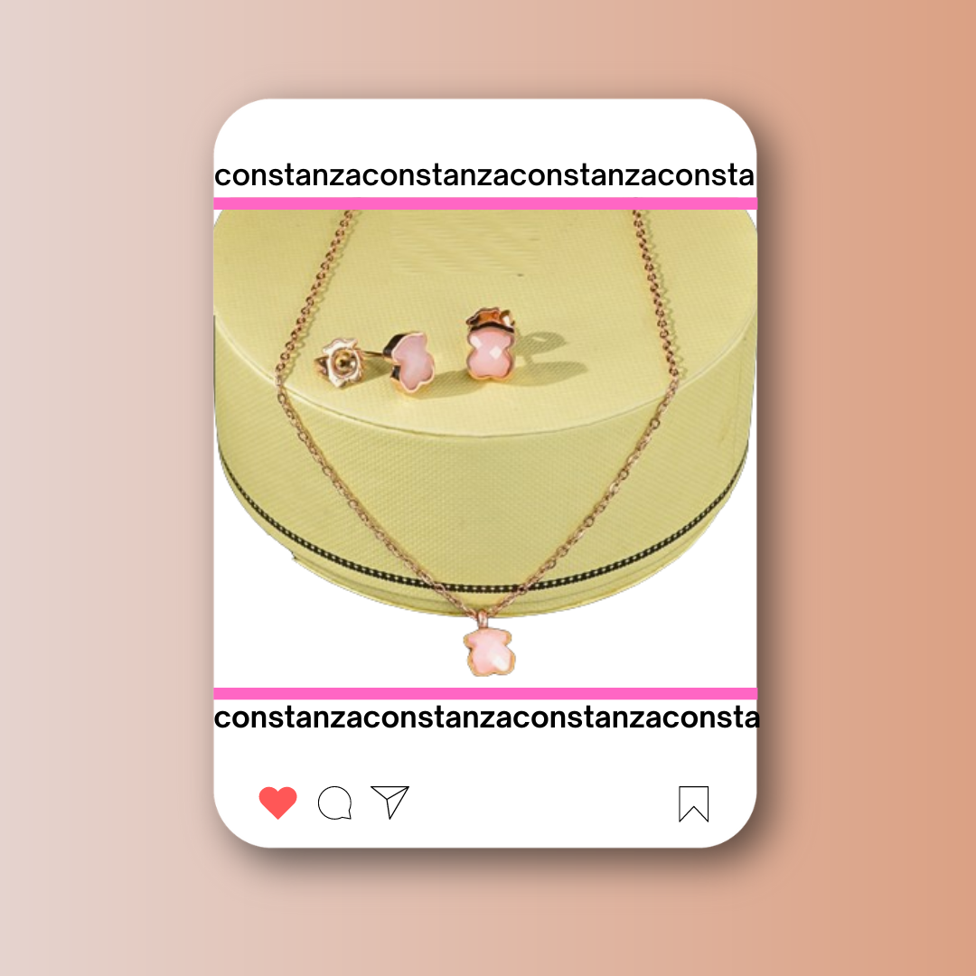 SET: Mini Ositos Pink Oro Rosa