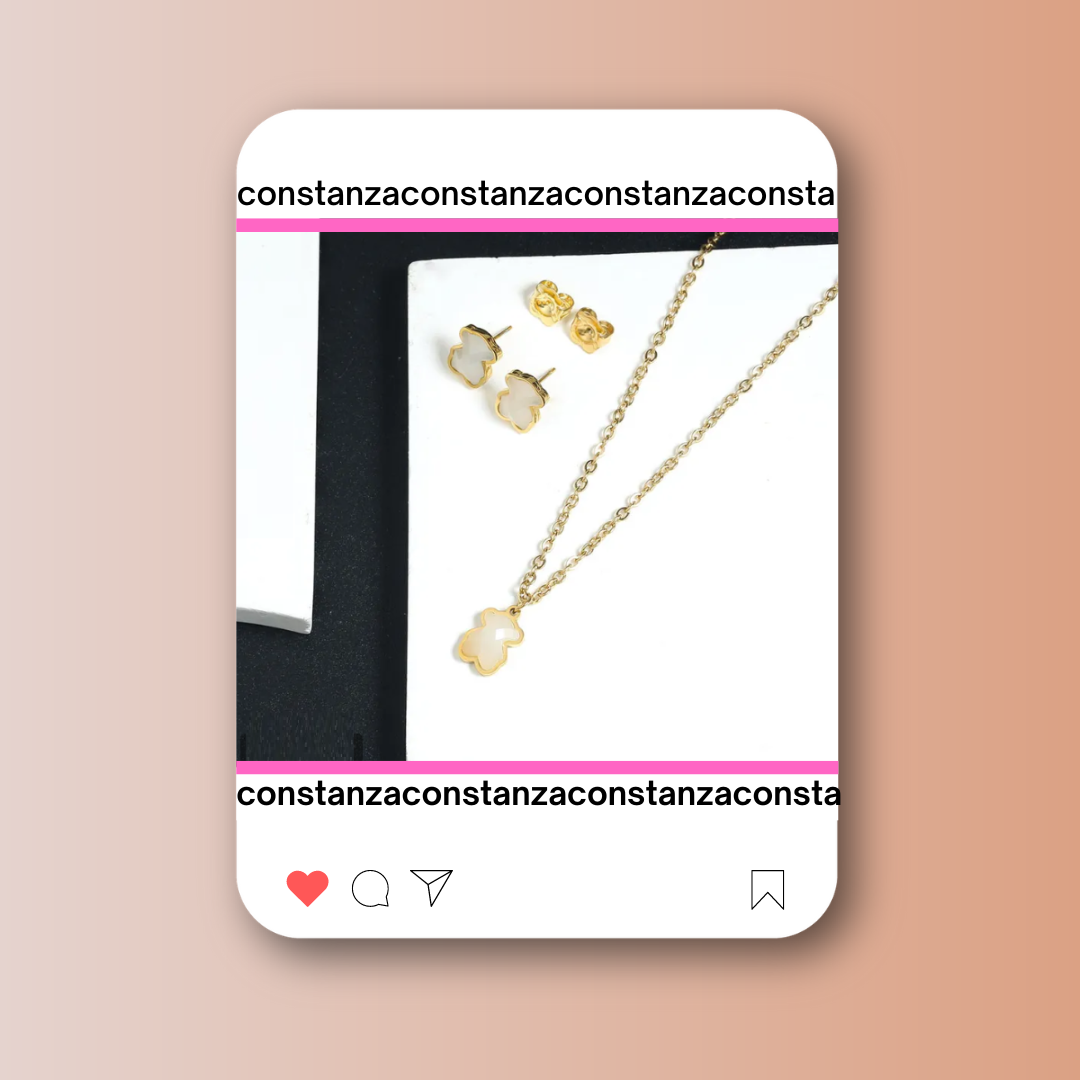 Set: Mini Ositos Blanco/Dorado