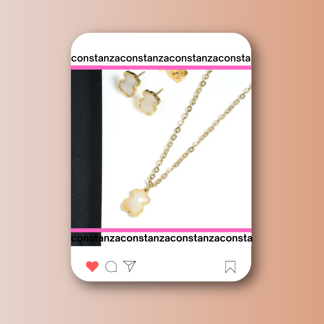 Set: Mini Ositos Blanco/Dorado