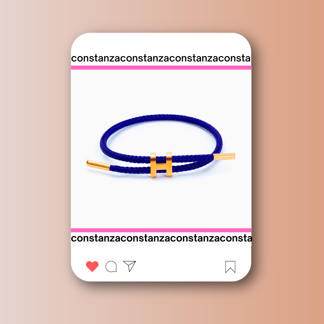 Pulsera H Azul Marino Brillante