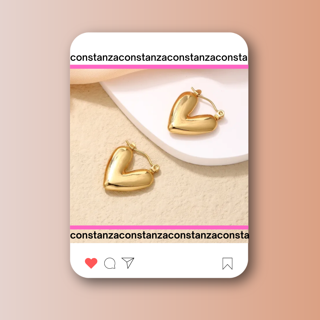 Aretes Corazones Gold