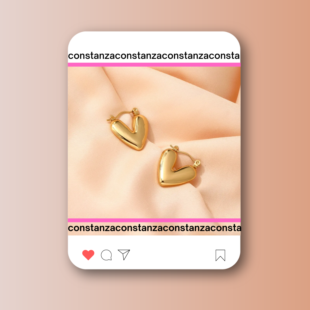 Aretes Corazones Gold