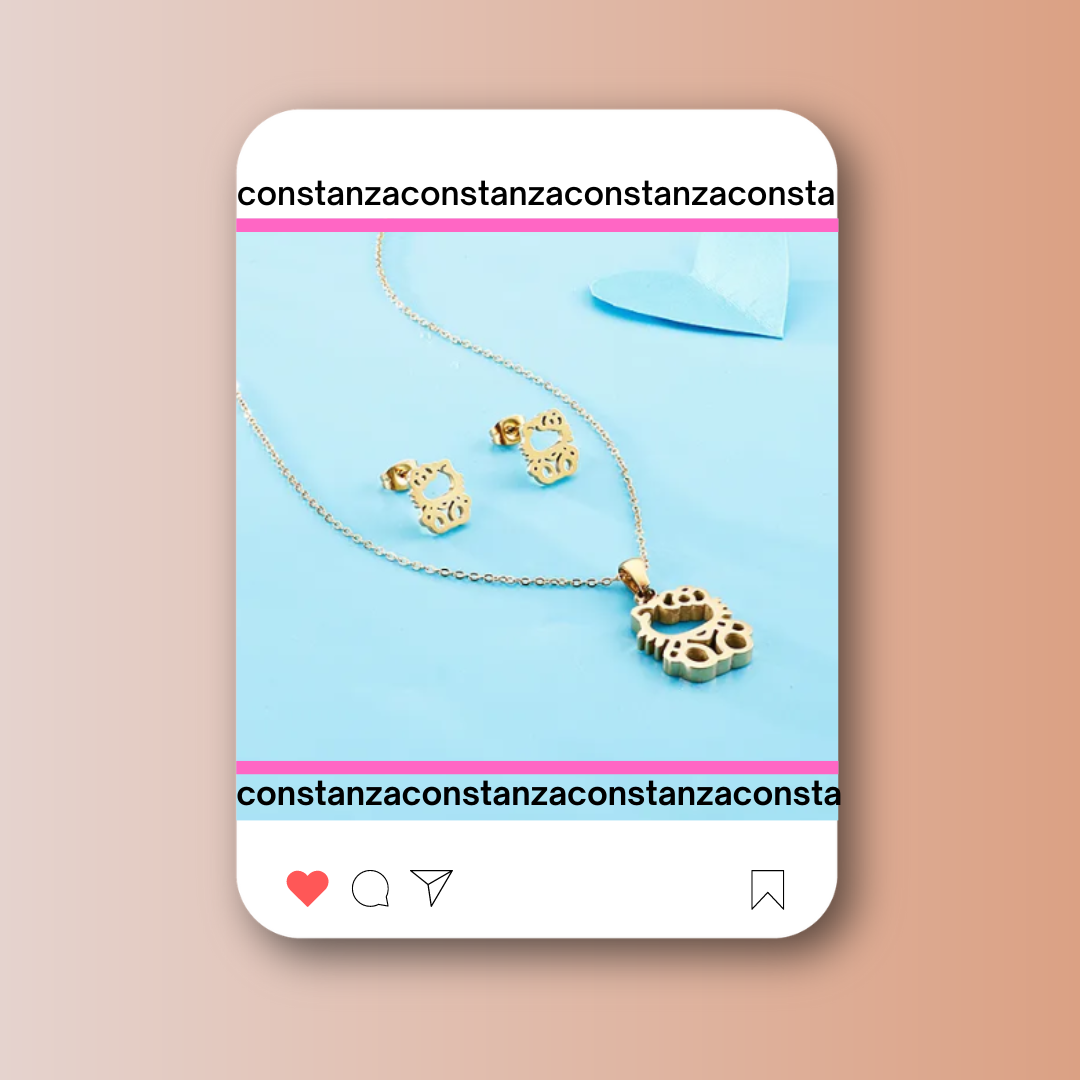 SET: Collar y Aretes Kitty