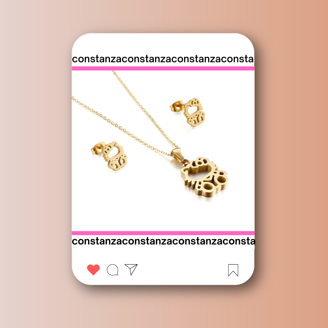 SET: Collar y Aretes Kitty