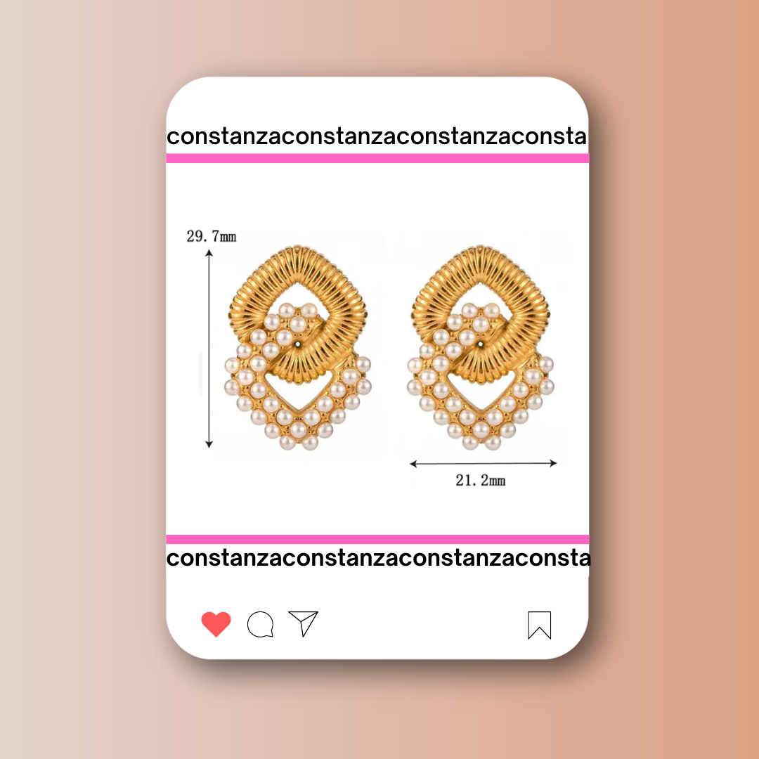 Aretes Chunky Rombo Perlas