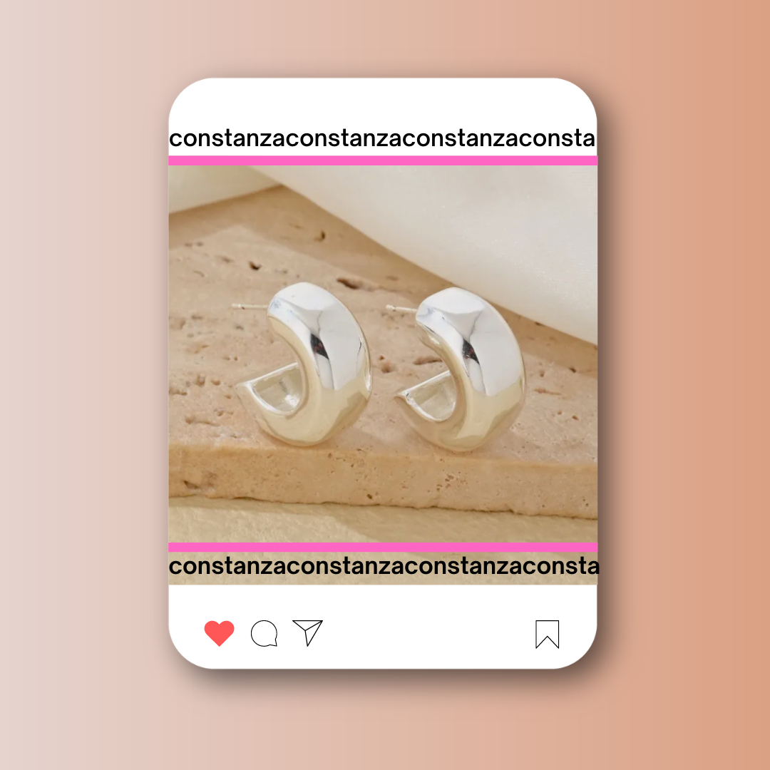 Aretes Chunky Bold Plateados