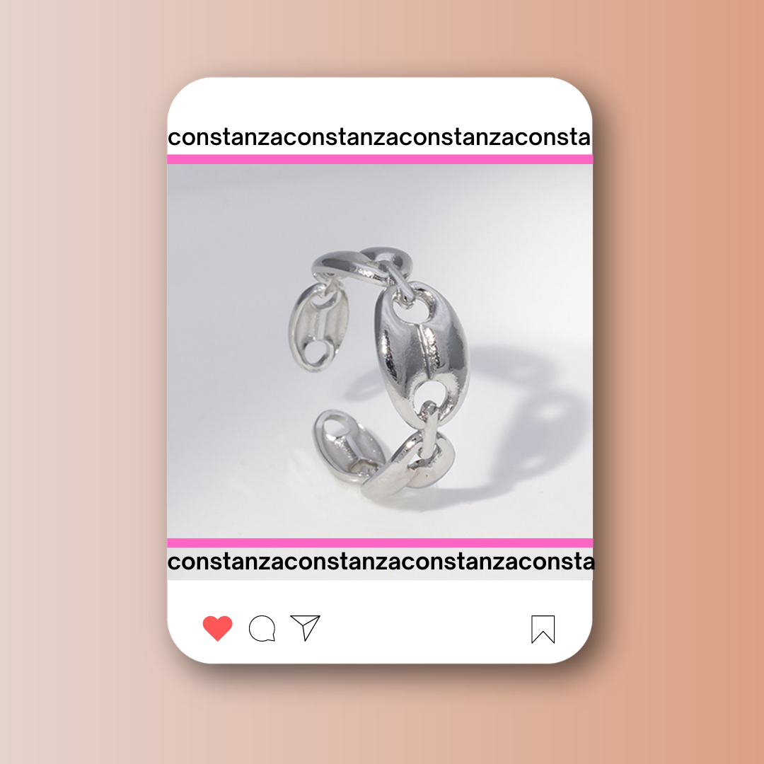 Anillo Chaine in Ajustable Plateado
