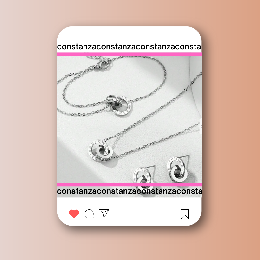 Set: BV Collar, Pulsera y Aretes Plateados