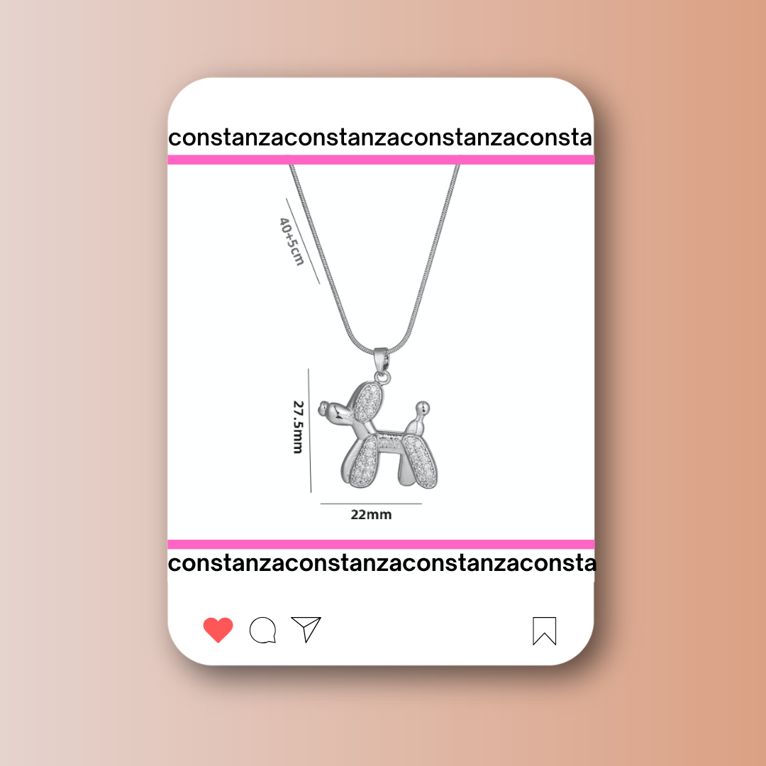 Collar Dog Plateado