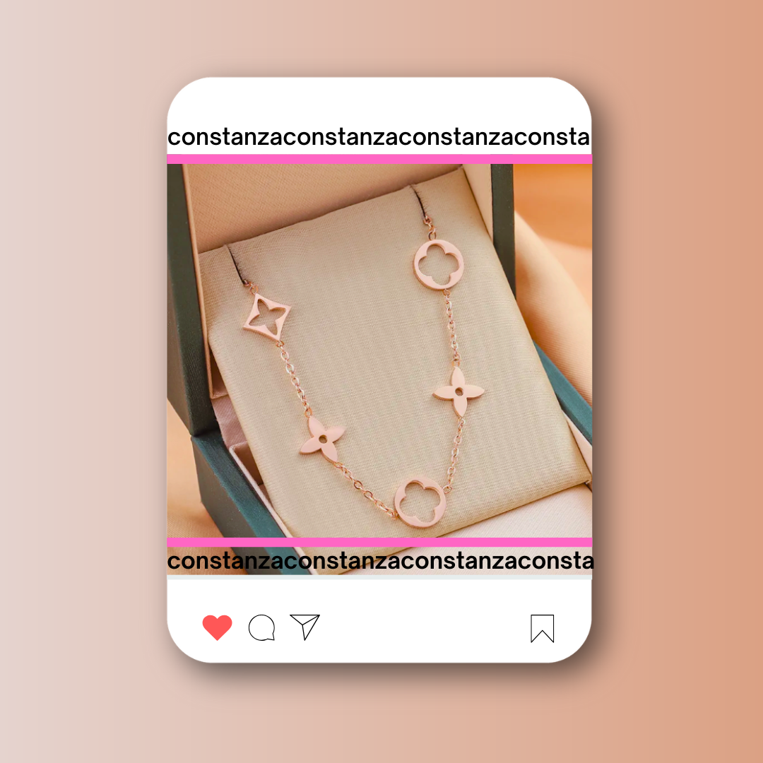 Collar Minimalista LV Oro Rosa