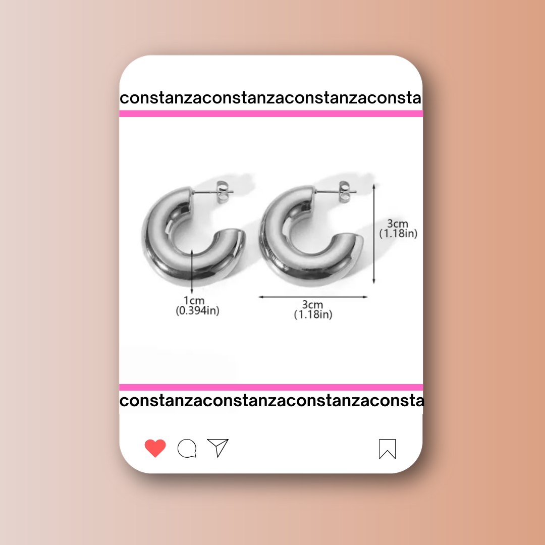 Aretes Chunky It Plateados