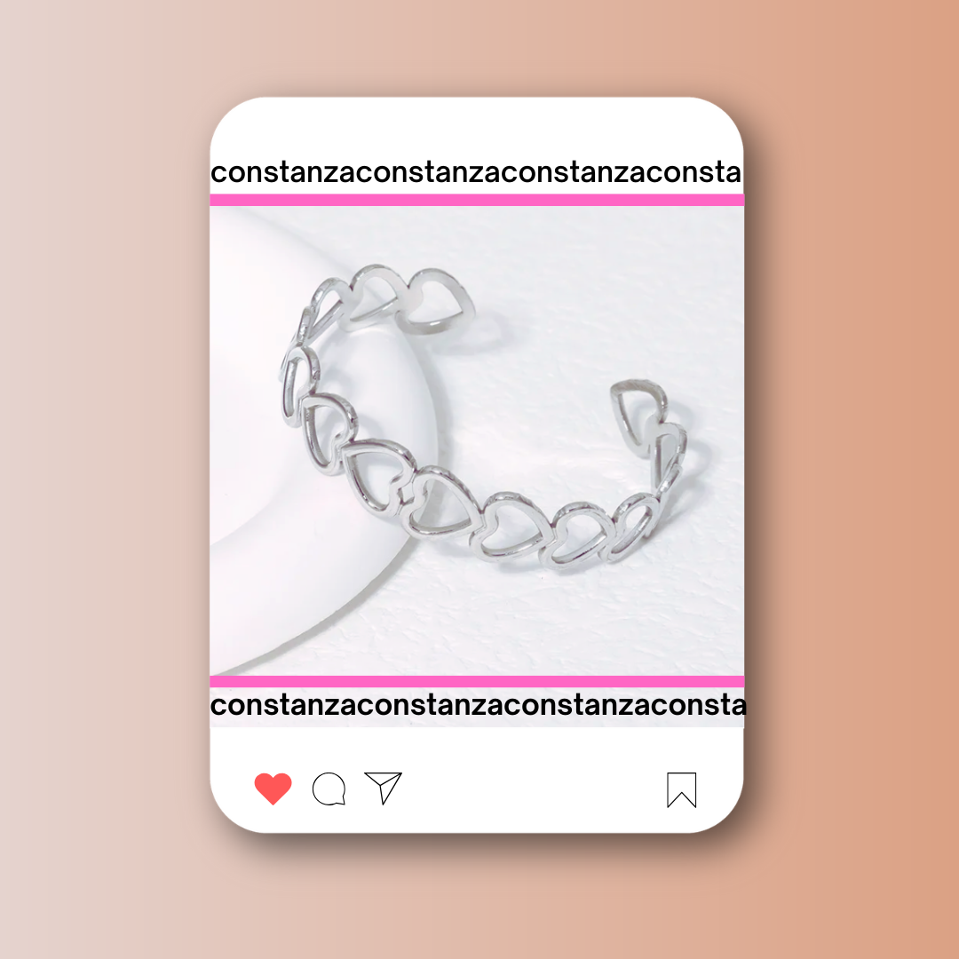 Brazalete Calado Love Plateado