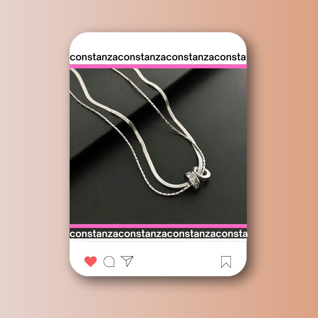 Collar Doble BV Plateado