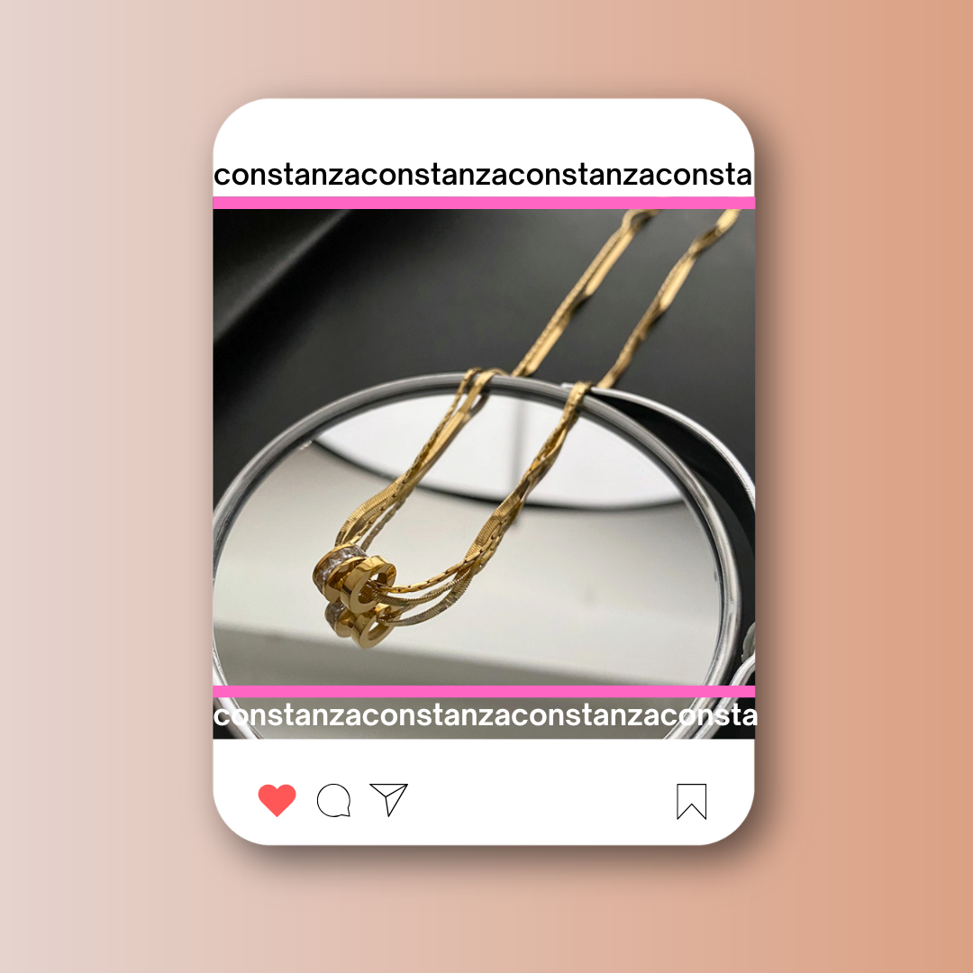 Collar Doble BV Dorado
