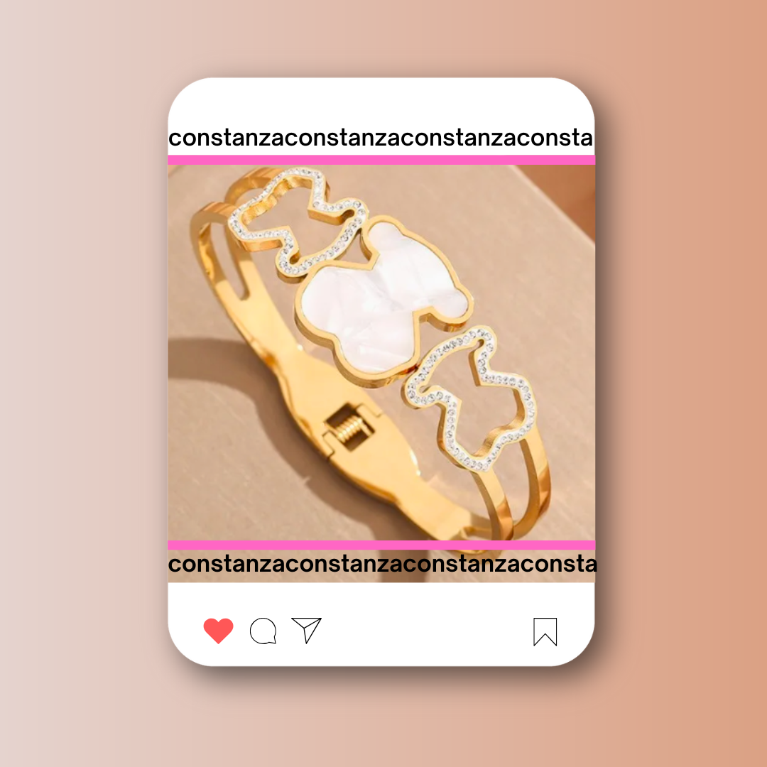 Brazalete Love Osito Dorado