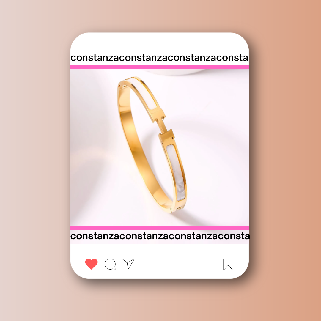 Brazalete H Minimalista Dorado