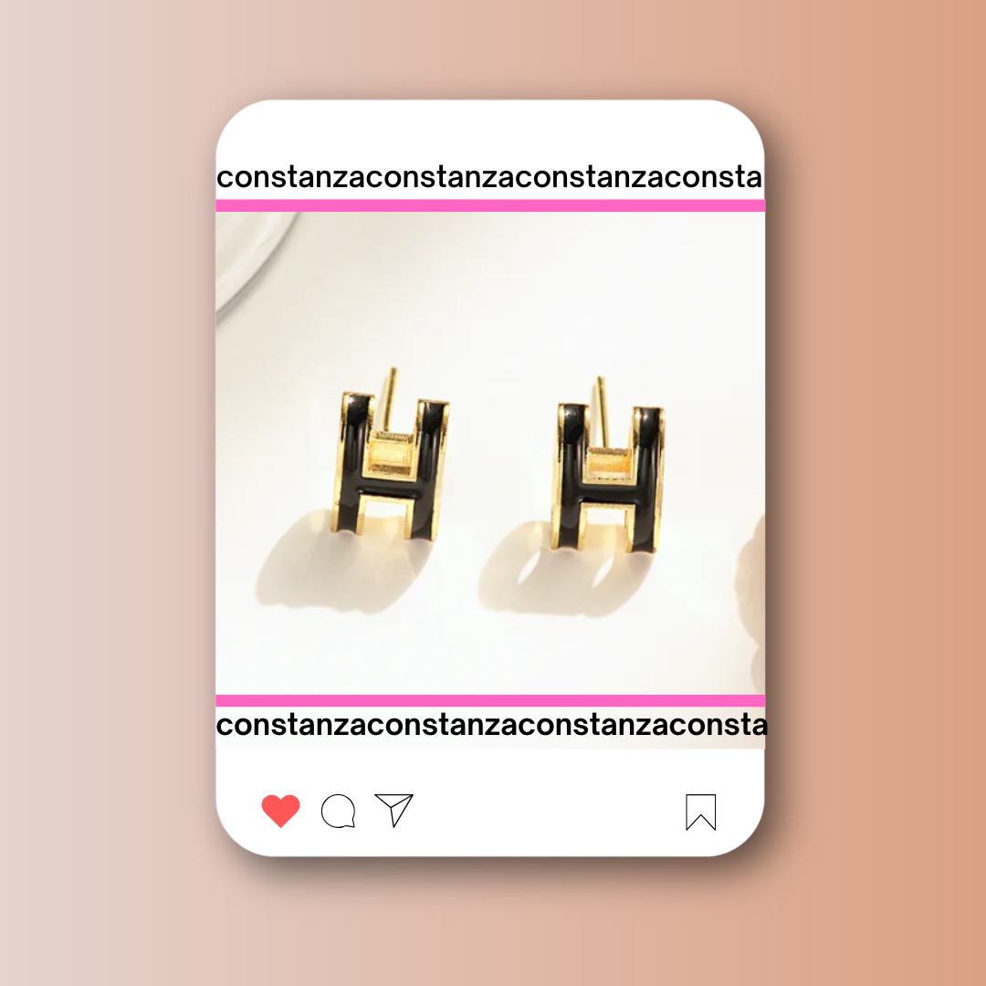 Aretes H Negros