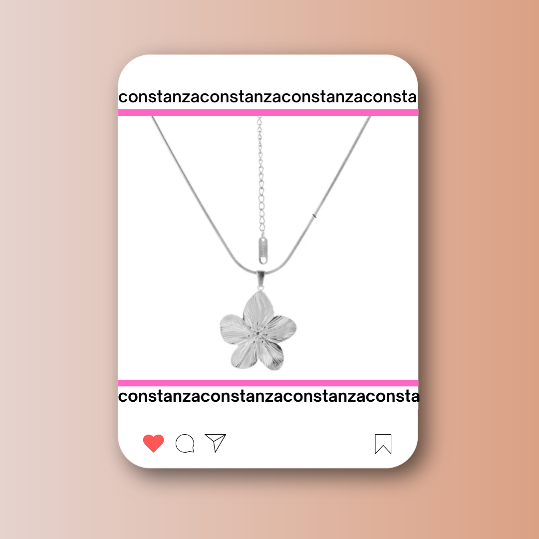 Collar Flor Plateada