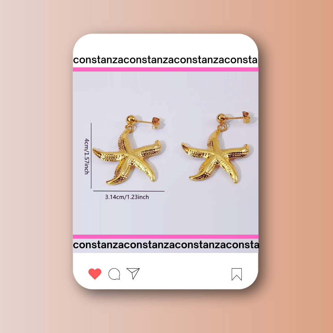 Aretes Estrella Colgante