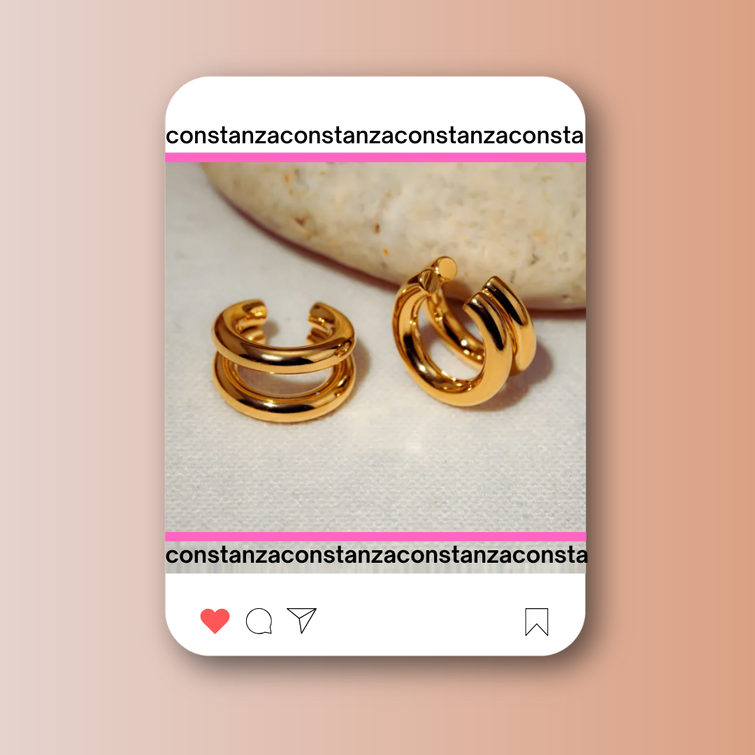Earcuff Doble Dorado