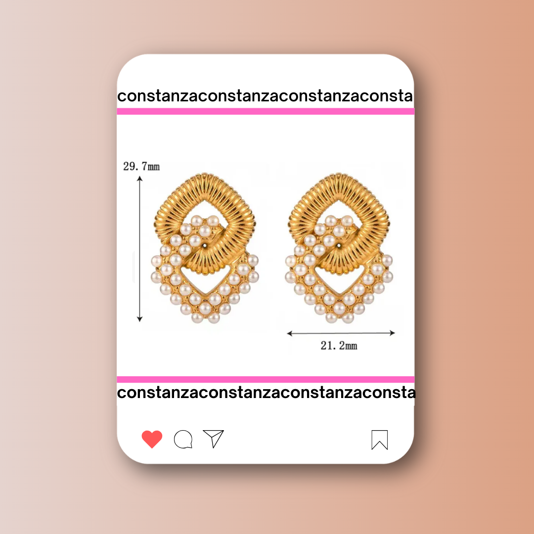 Aretes Rombo Perlas