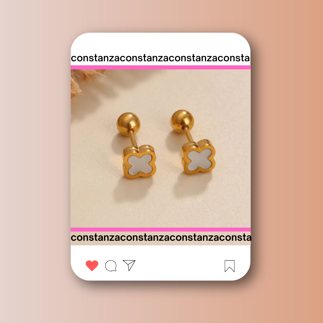 Aretes Mini VC Blancos