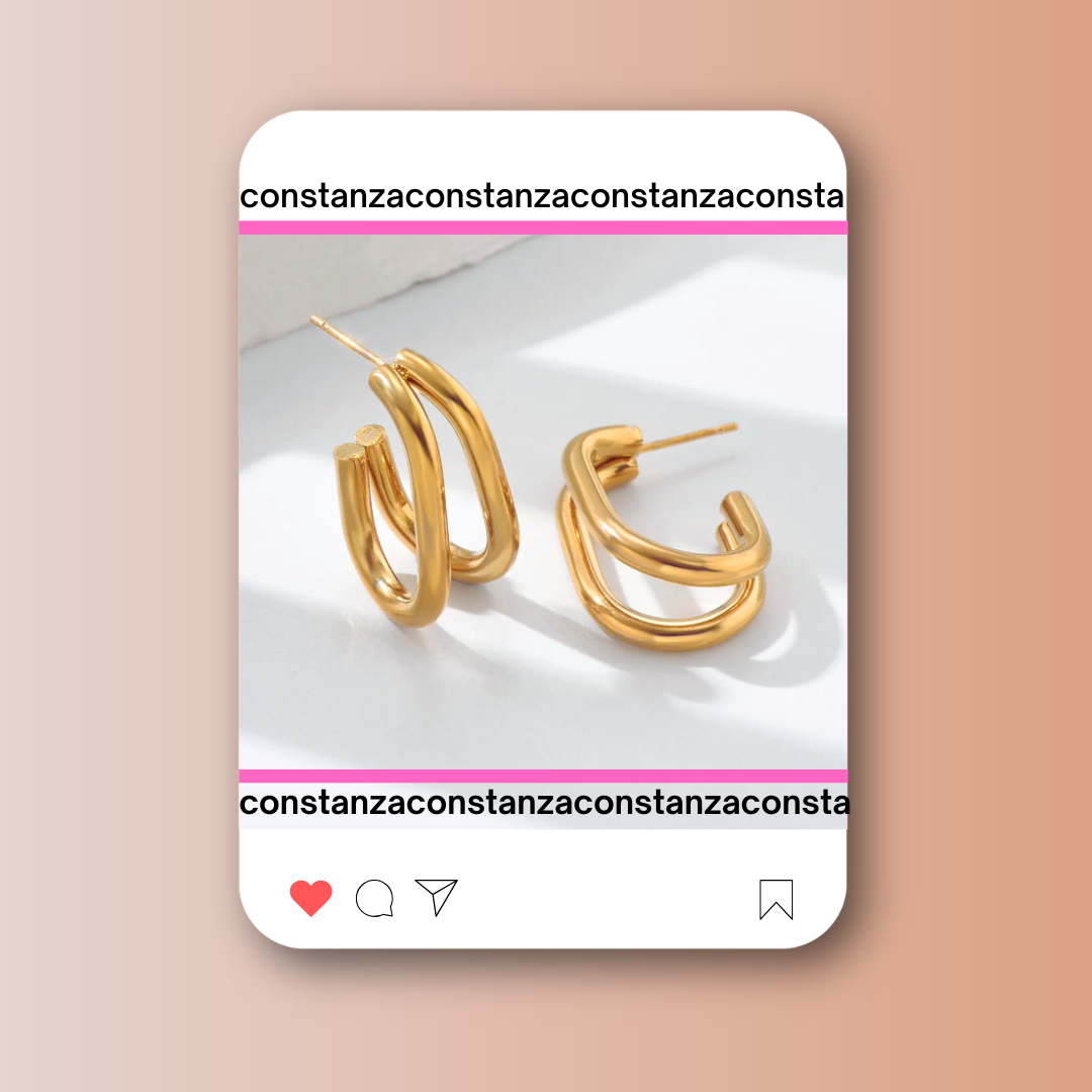 Arracadas Doble Doradas