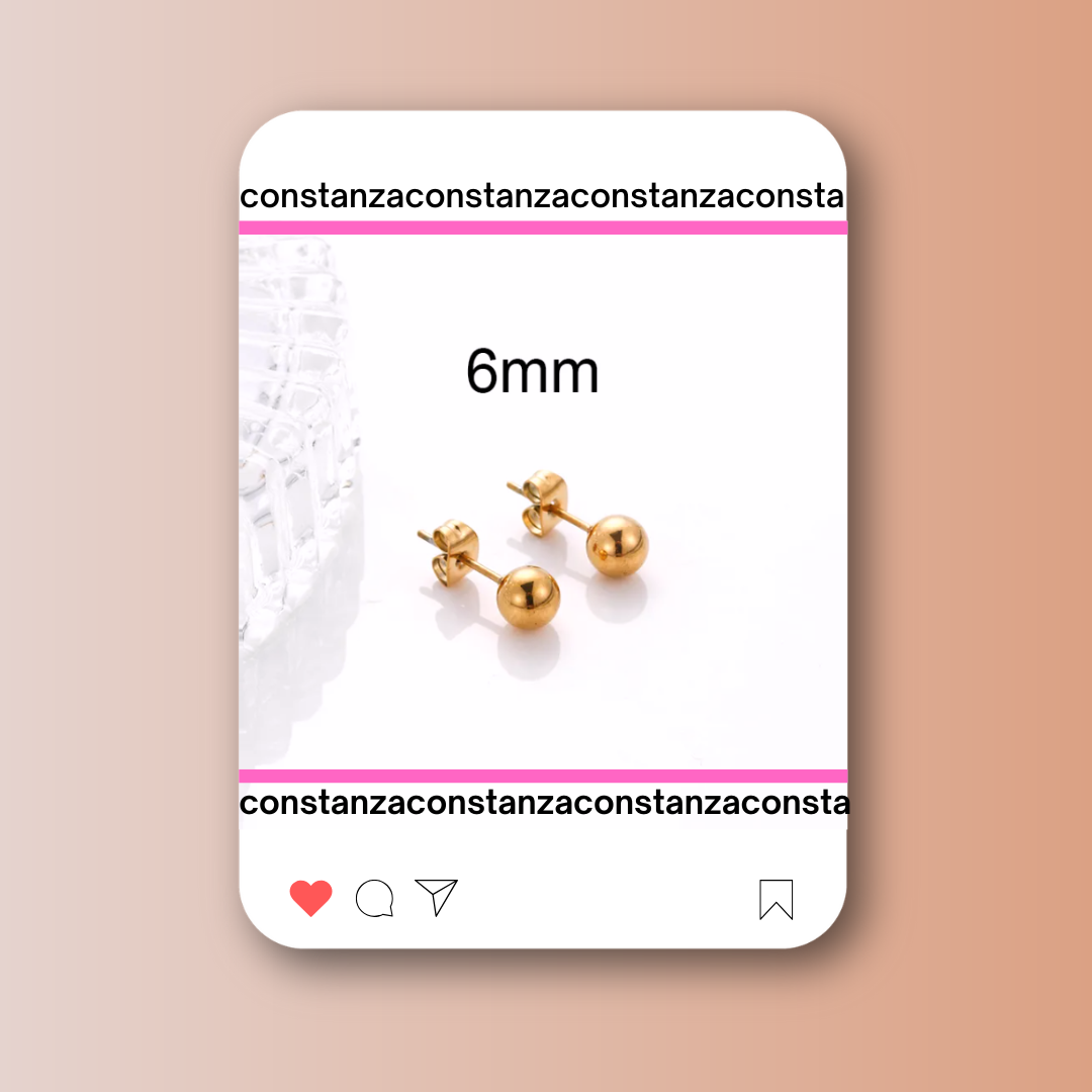 Aretes Bola Gold 6mm