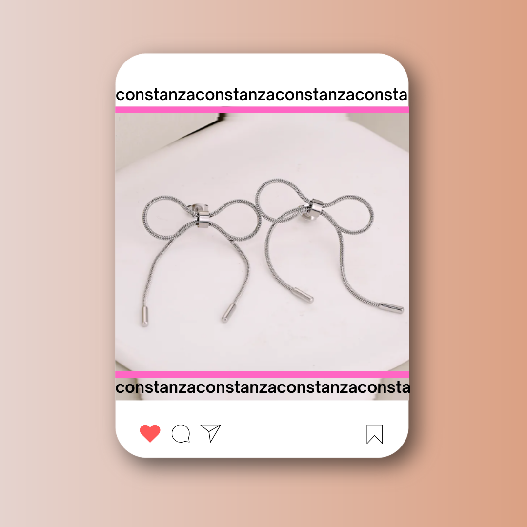 Aretes Coquette Chic Plateados