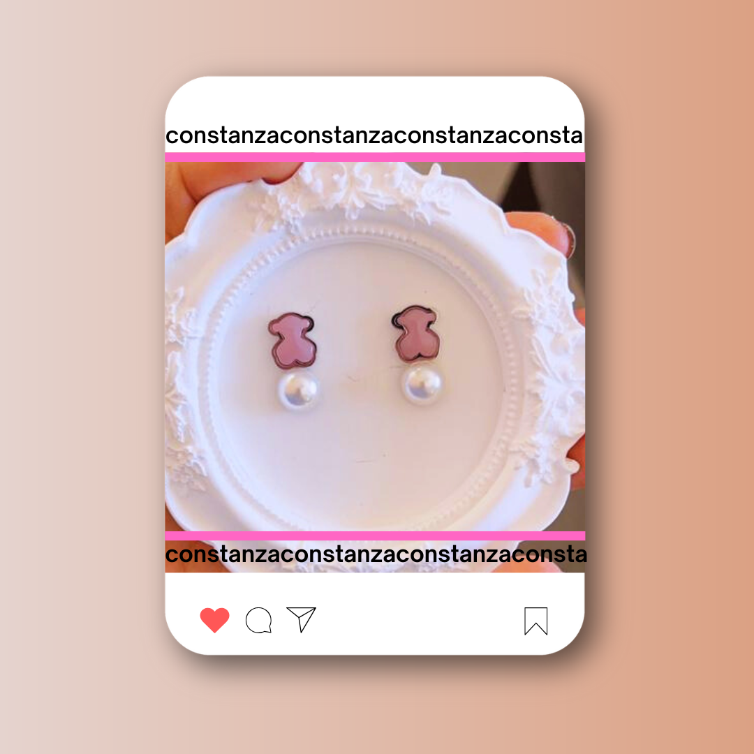 Aretes Ositos Pink