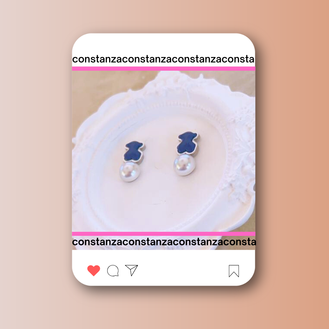 Aretes Ositos Azules