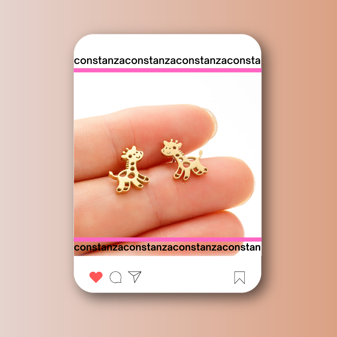 Aretes Mini Jirafas Cute