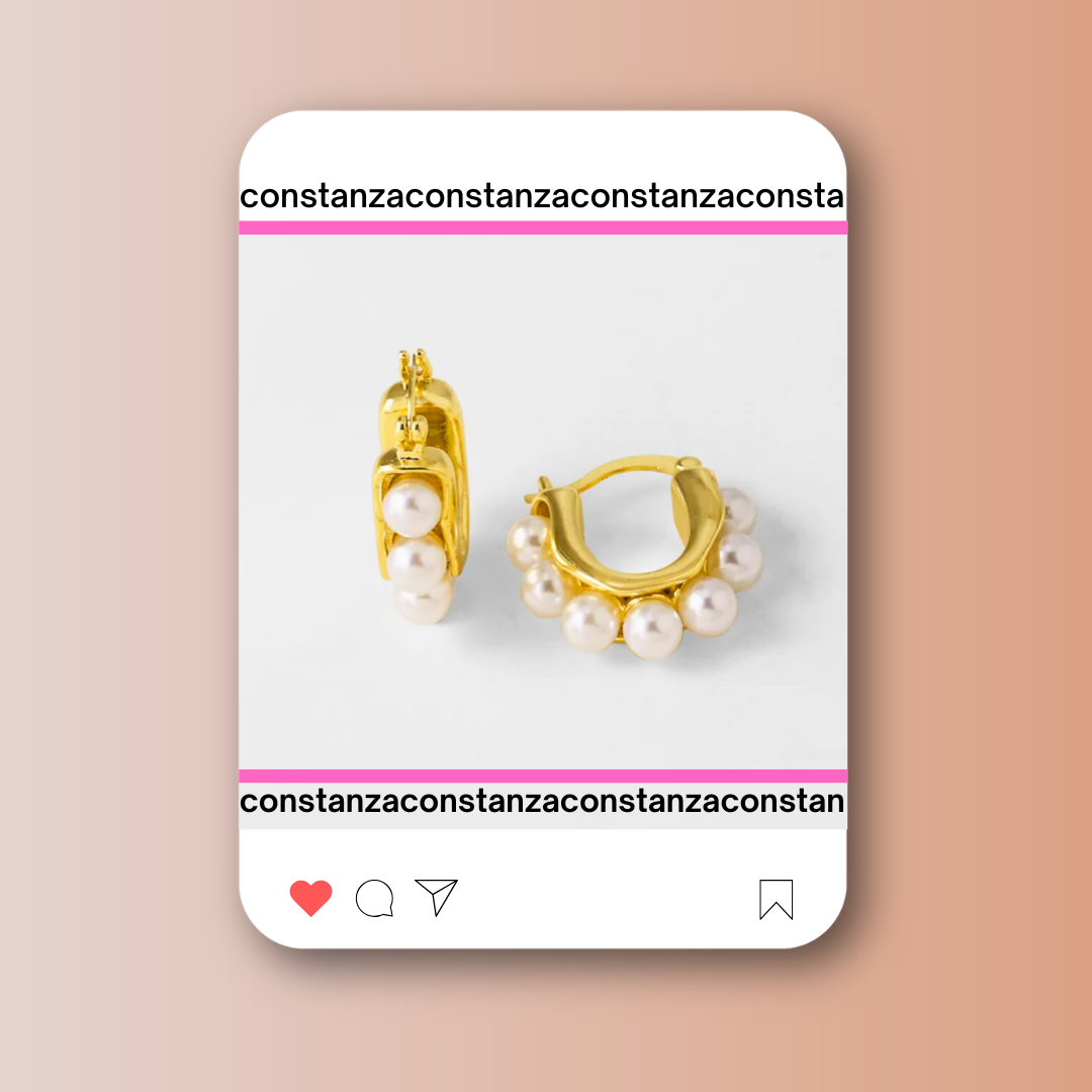 Arracadas Perlas Doradas chic