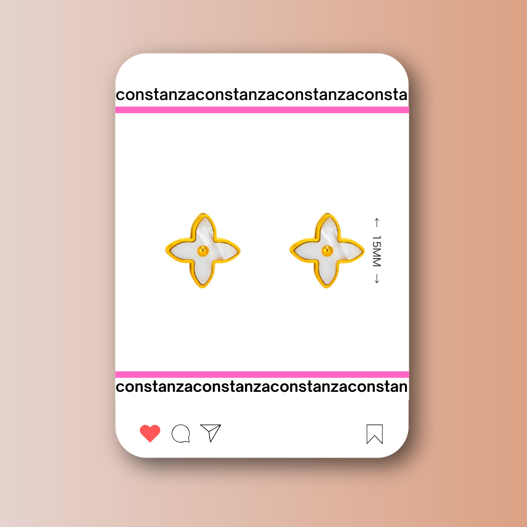 Aretes LV Flores Doradas