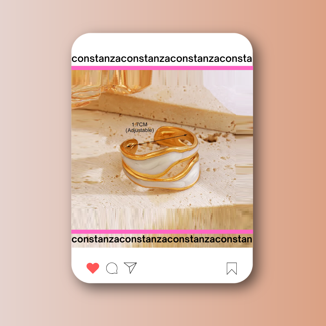 Anillo Ajustable Doble White