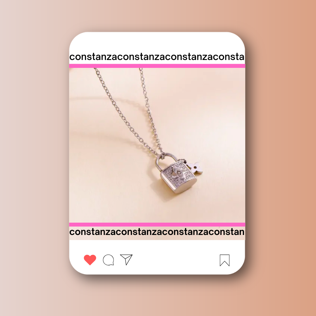 Collar LV Candado Plata