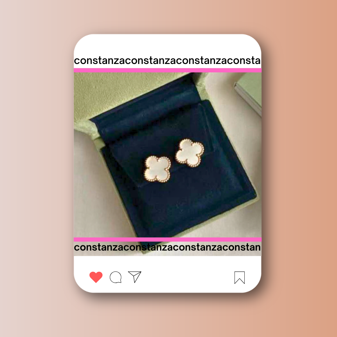 Aretes Tréboles Blancos