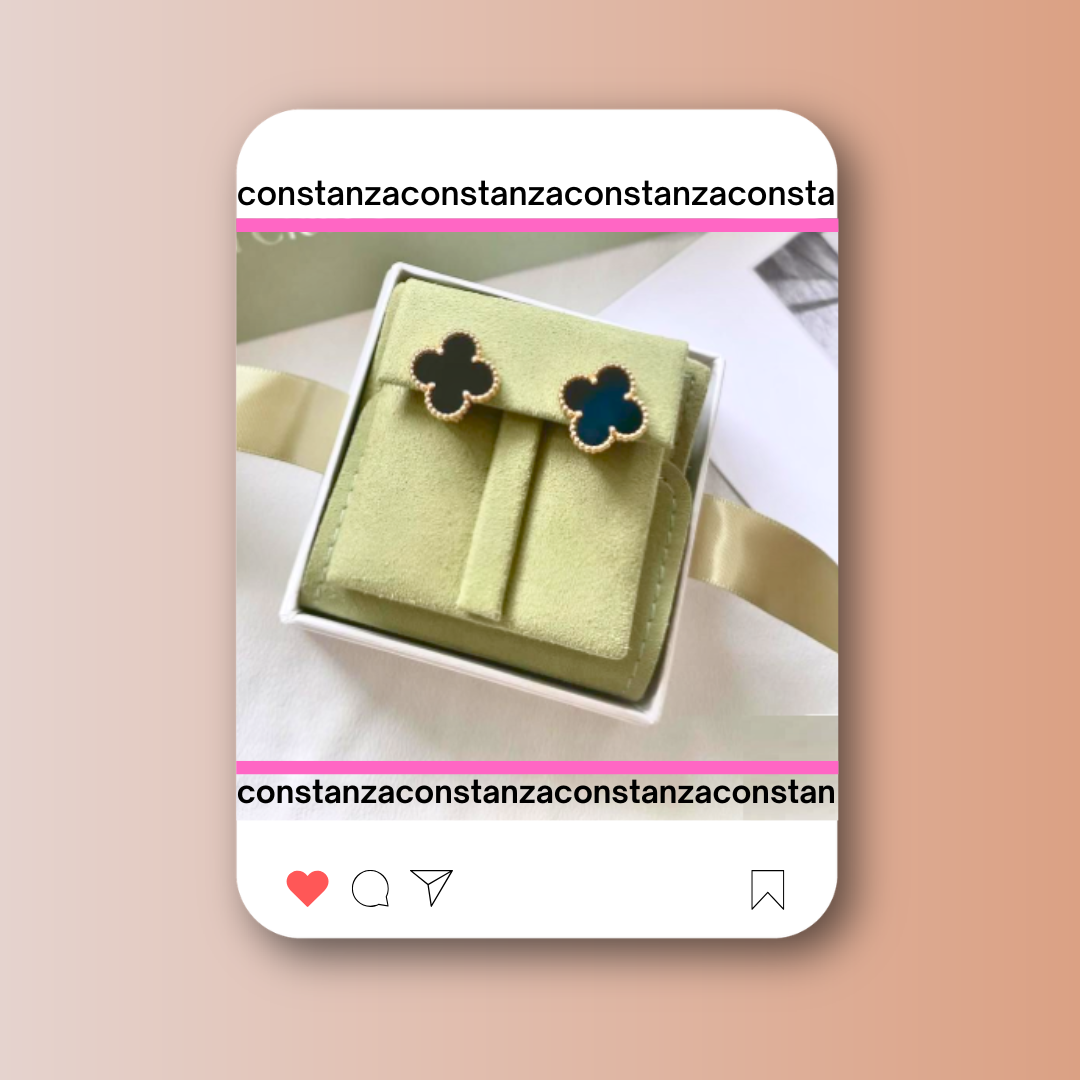 Aretes Tréboles Negros