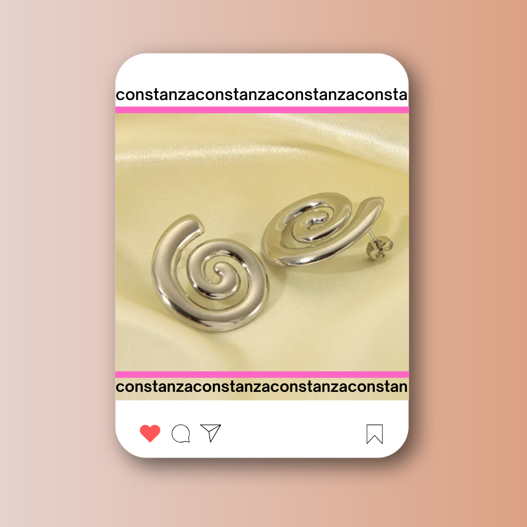Aretes Chunky Espiral Silver