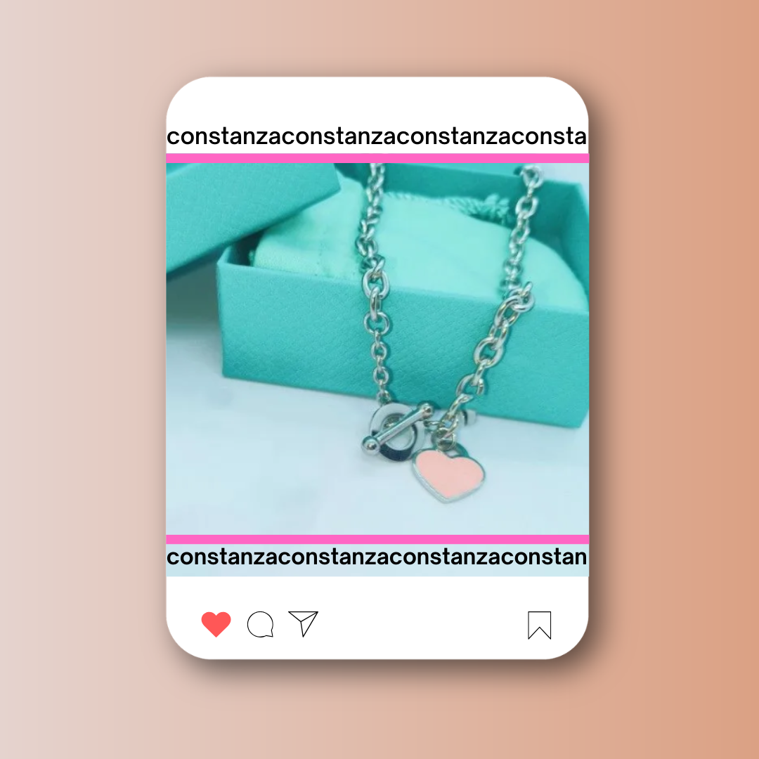 Collar Tiff Pasador Dije Pink