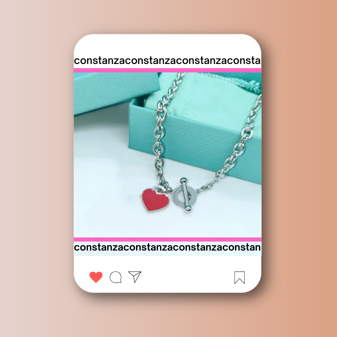 Collar Tiff Pasador Dije Red
