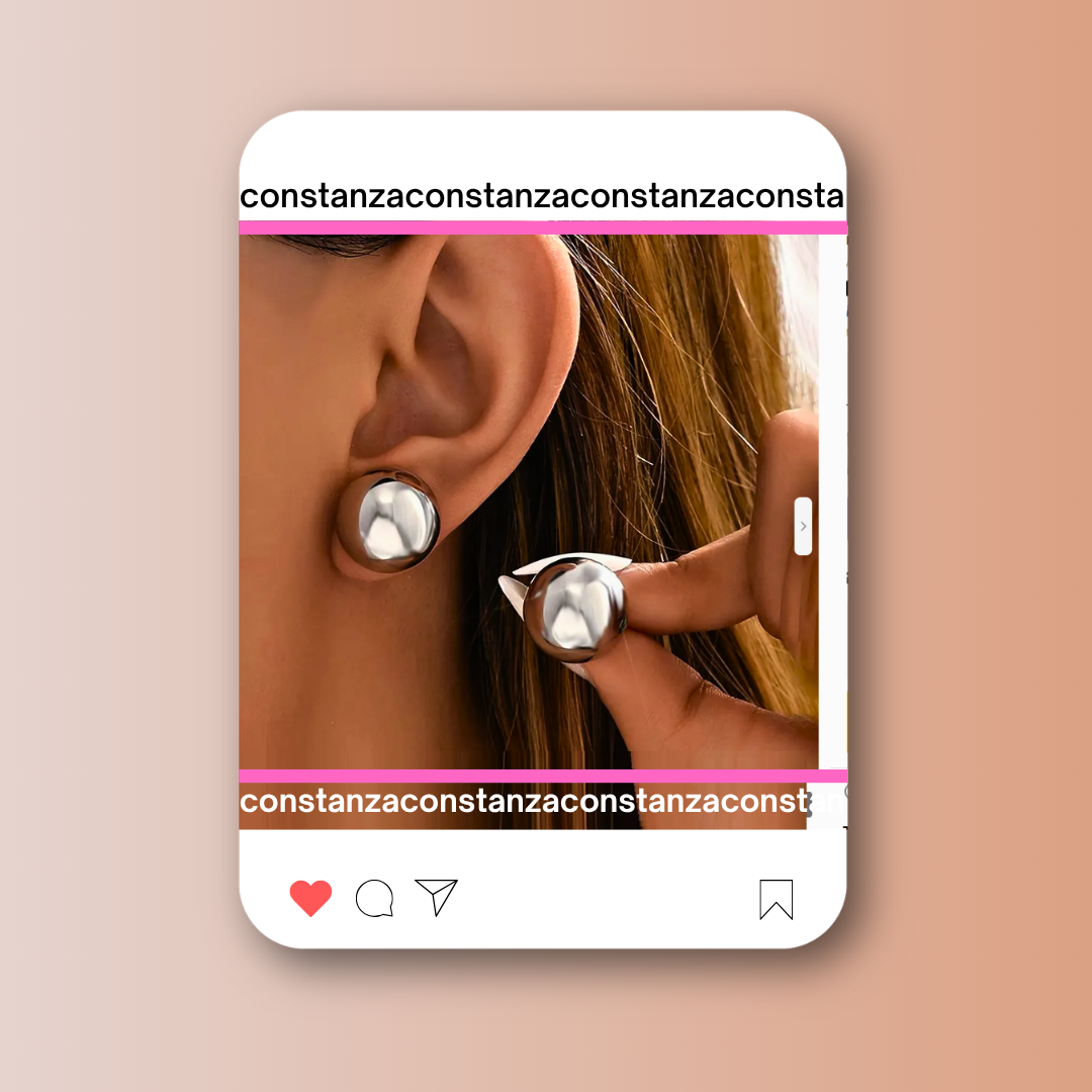 Aretes Media Bold Silver